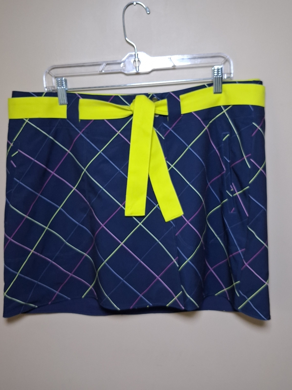 Nike Golf Tour Performance DRI FIT Convertible Tennis Plaid Skort; Size 14